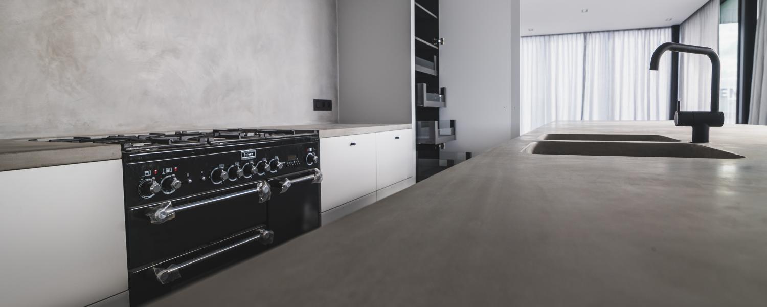 keuken wit tadelakt